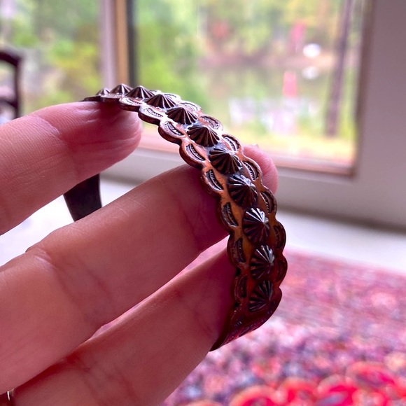 Solid copper cuff bracelet. Mid century Native American western piece. - Picture 9 of 9